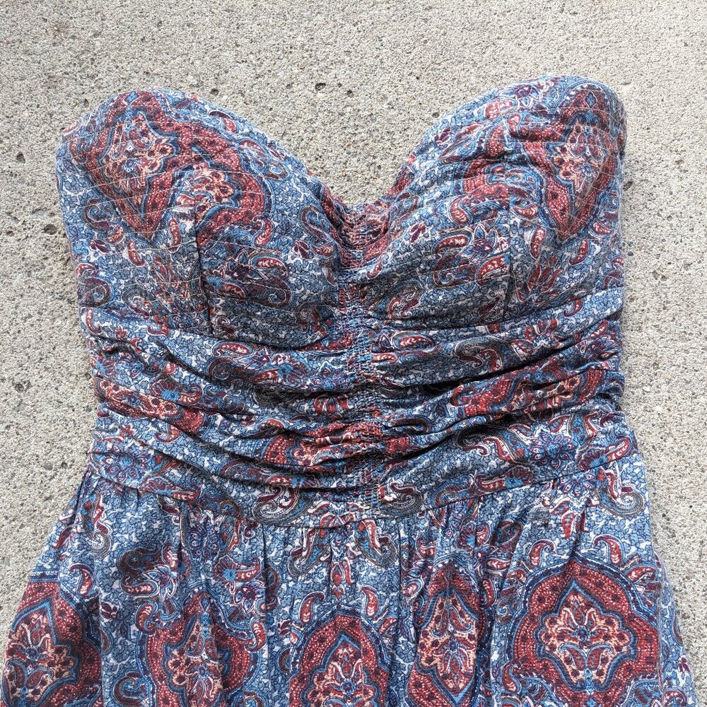 Paisley Boho Mini Dress Strapless - Picture 4 of 8